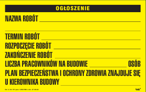 Tablica informacyjna - ogłoszenie